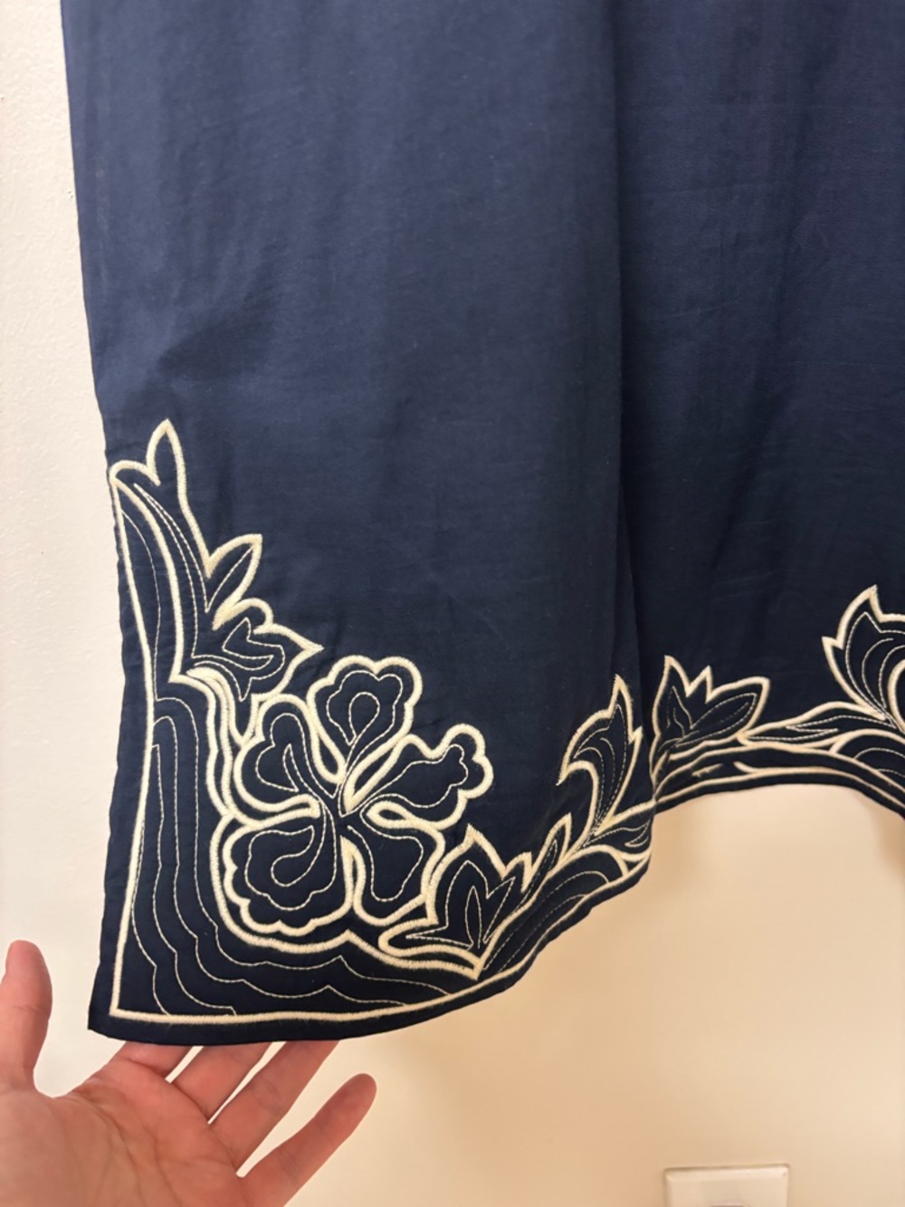 Tory Burch Dress Floral Embroidery Cotton Preppy Designer L - Picture 7 of 13